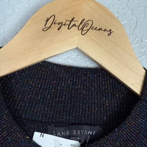 Lane Bryant NWT Glitter Metallic Stretchy Festive Long Sleeve Black Dress 14/16 - Picture 8 of 11